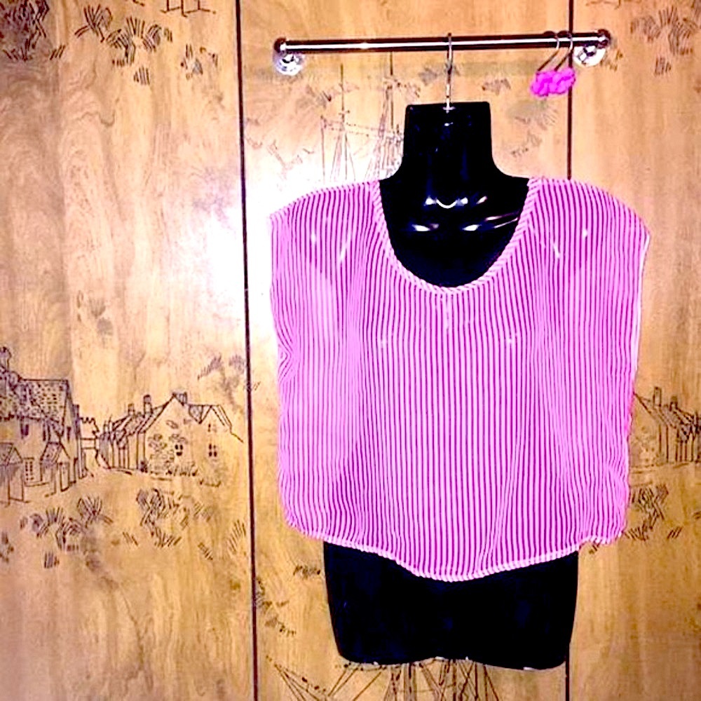 Stripped Pink Sheer Top